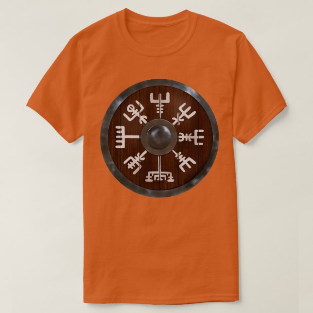 Viking Schildmalerei Vegvsir T-Shirt (Design vorne)