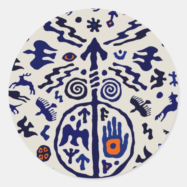 Viking Shaman Ritual Talisman Runder Aufkleber (Vorderseite)
