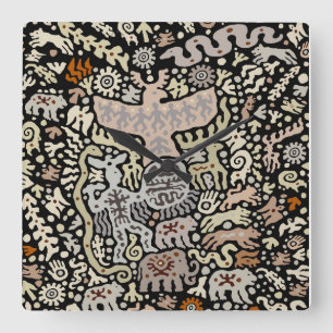 Viking Shaman Ritual Wall Clock Quadratische Wanduhr