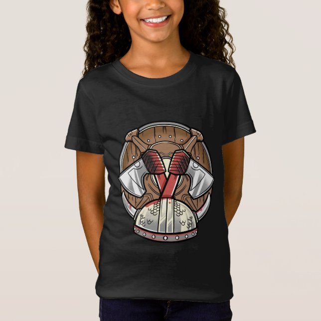 Viking Shield - Cartoon-Logo T-Shirt (Vorderseite)