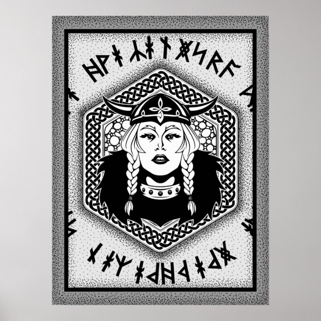 Viking Shield Maiden Celtic Warrior Poster (Vorne)
