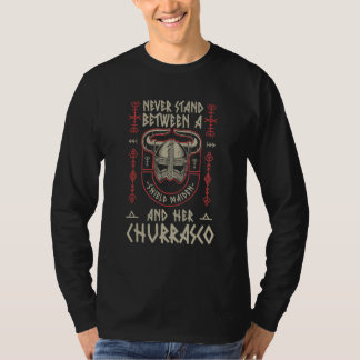 Viking Shield Maiden Churrasco Lover Norse Steak V T-Shirt