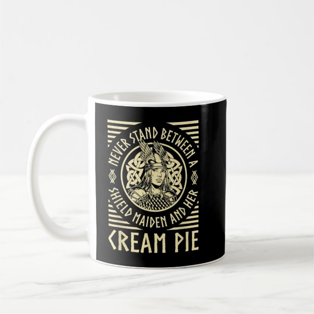 Viking Shield Maiden Creme Pie Lover Norse Funny V Kaffeetasse (Links)
