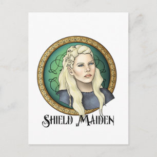 Viking Shield Maiden Postkarte