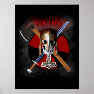 VIKING - Shield Skull Poster