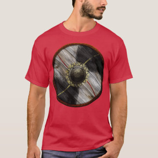 Viking Shield Zwei Töne plus rote Ampelgelbe Linie T-Shirt