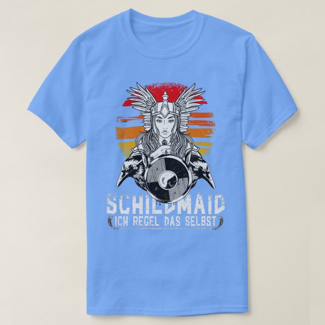 Viking Shieldmaiden Vintag Raven T-Shirt (Design vorne)
