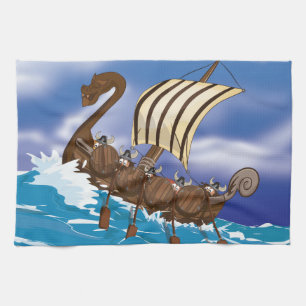 Viking Ship Küchentuch