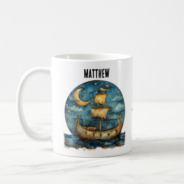 Viking Ship Personalisiert Coffee Tasse (Links)