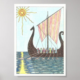 VIKING SHIP print (5"x7") Poster