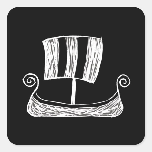 Viking Ship Quadratischer Aufkleber (Vorderseite)