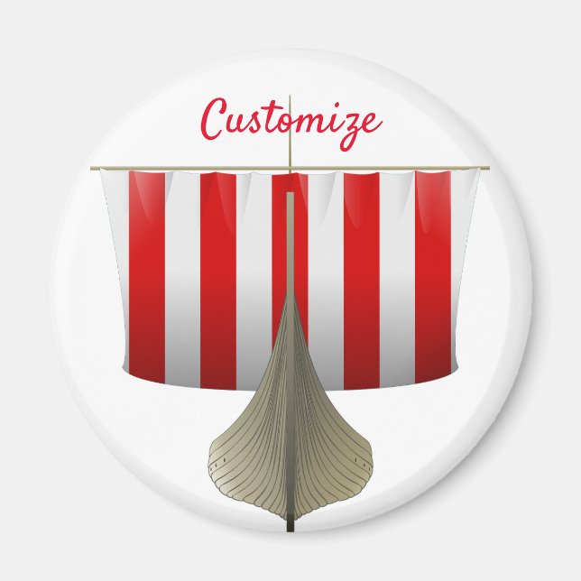 Viking Ship Sailing Thunder_Cove Magnet (Vorne)