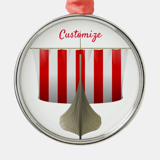 Viking Ship Sailing Thunder_Cove Ornament Aus Metall (Vorne)