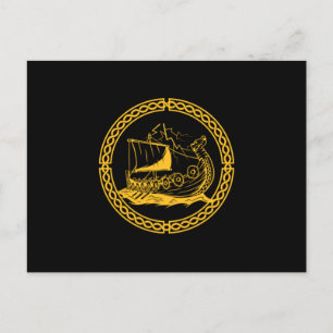 Viking Ship Warrior Valhalla Norse Mythology Gift Postkarte