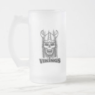 Viking Skeleton Bierbiere Tasse - Mattiertes Glasd