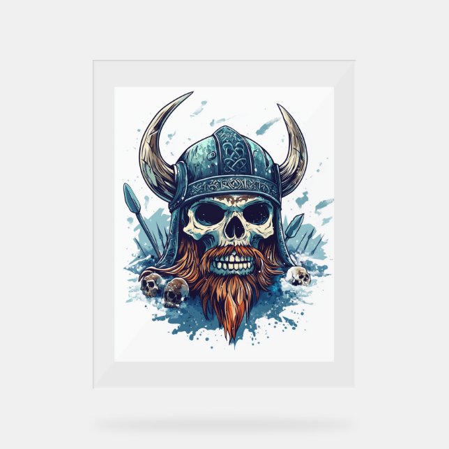 Viking Skull Berserker Acrylschild (Vorderseite)