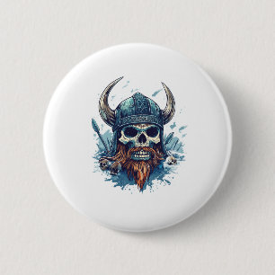 Viking Skull Berserker Button