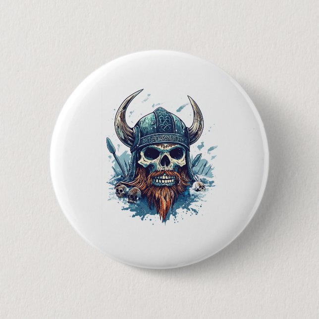 Viking Skull Berserker Button (Vorderseite)