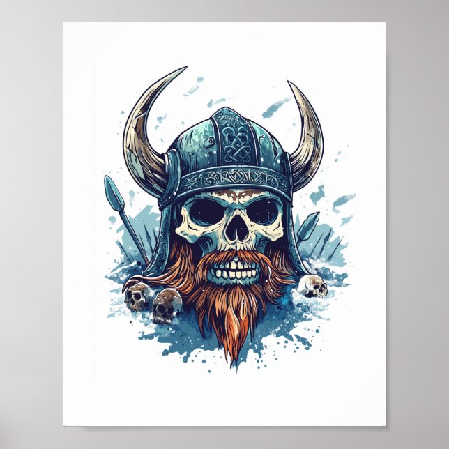 Viking Skull Berserker Poster (Vorne)
