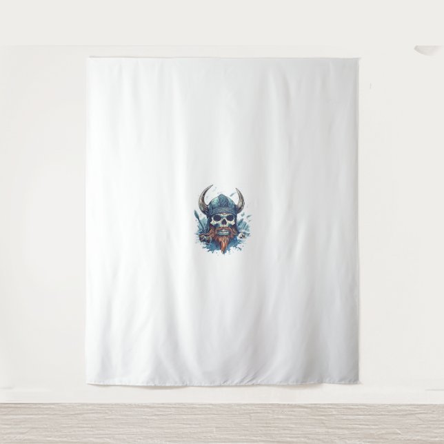 Viking Skull Berserker Wandteppich (Vorderseite)