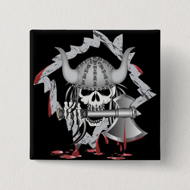Viking Skull Button (Vorderseite)