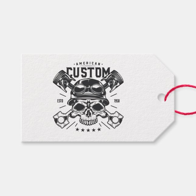 Viking Skull Geschenkanhänger (Vorderseite (Horizontal))