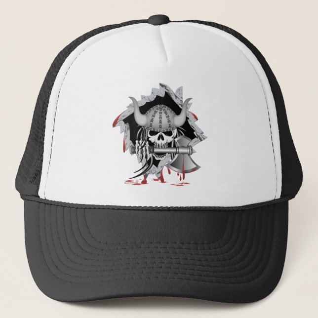Viking Skull Truckerkappe (Vorderseite)