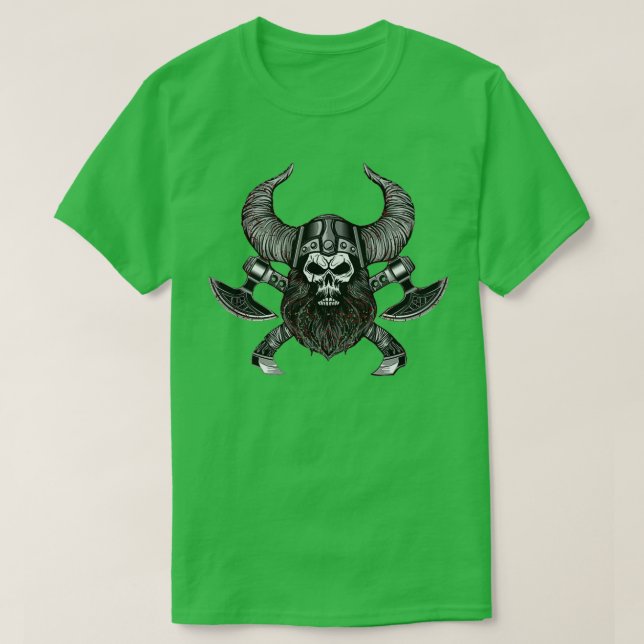 Viking Skull Warrier Sea Ruler Ragnar Vikings Clas T-Shirt (Design vorne)