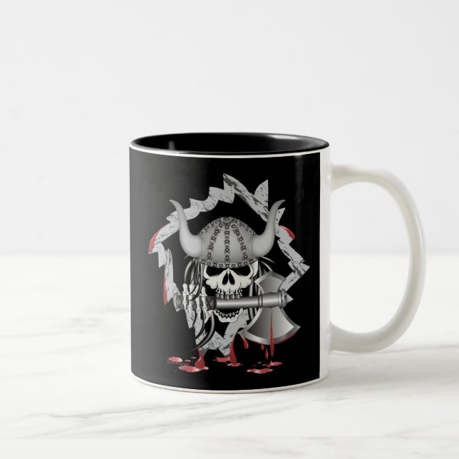 Viking Skull Zweifarbige Tasse (Rechts)