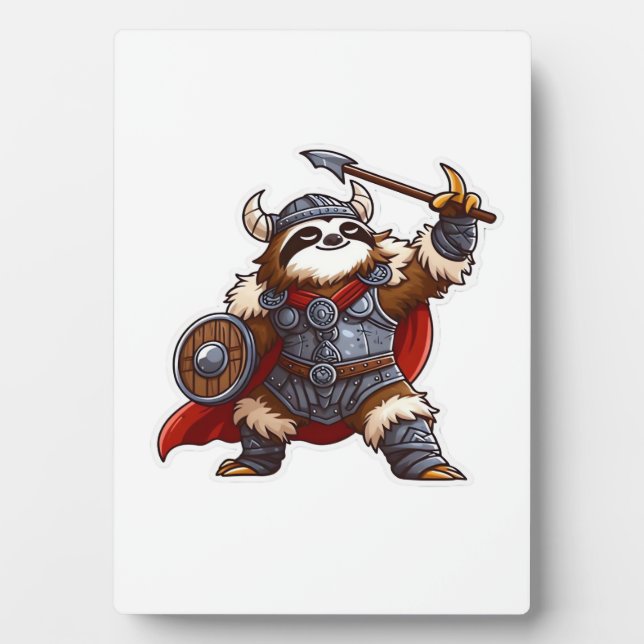 viking sloth Oversized T-Shirt Fotoplatte (Vorderseite)