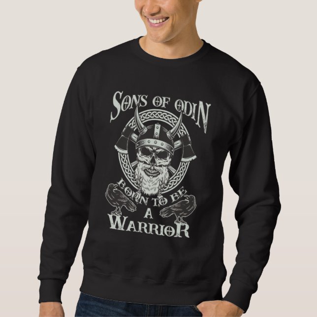 Viking Sons of Odin Born to be a Warrior Odin's Ra Sweatshirt (Vorderseite)