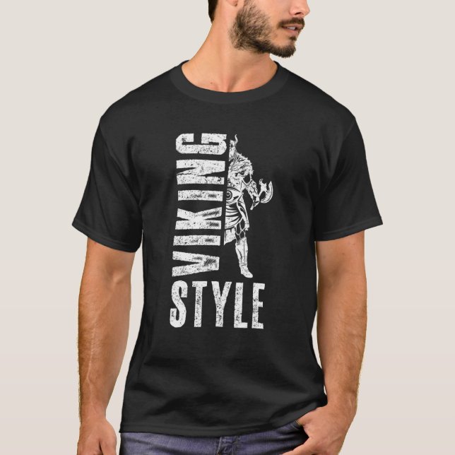 Viking Style Warrior Valhalla Odin Workout Nordic T-Shirt (Vorderseite)