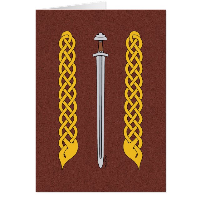 Viking Sword and Plaitwork Grußkarte (Vorne)