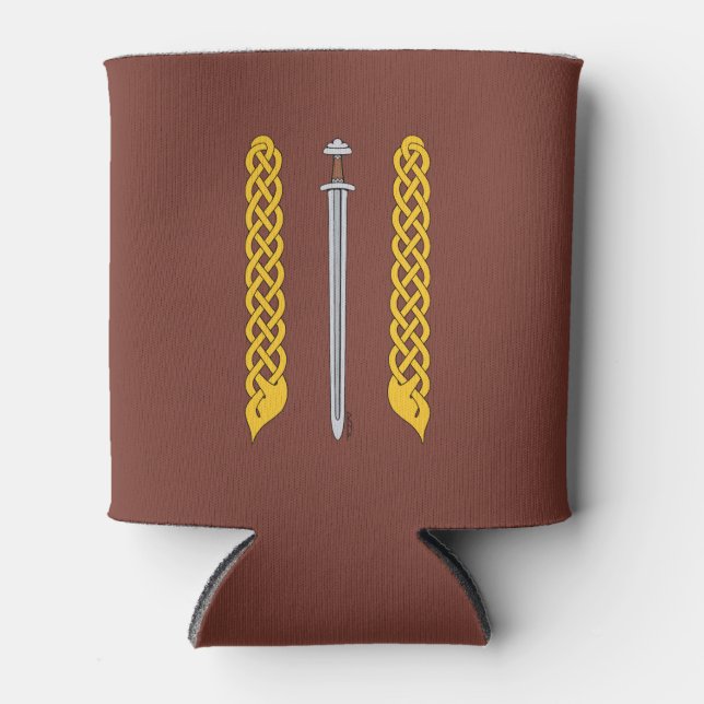 Viking Sword und Plaitwork Dosenkühler (Vorderseite)