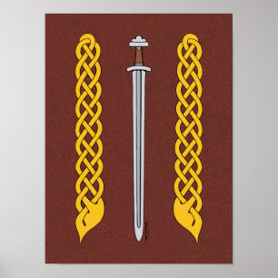 Viking Sword und Plaitwork Poster