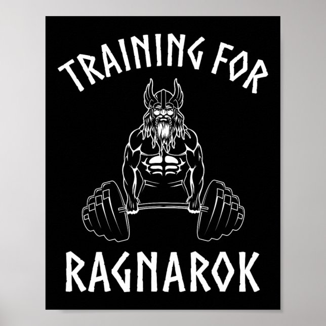 Viking Training für Ragnarok Shirt Norse Gym Poster (Vorne)