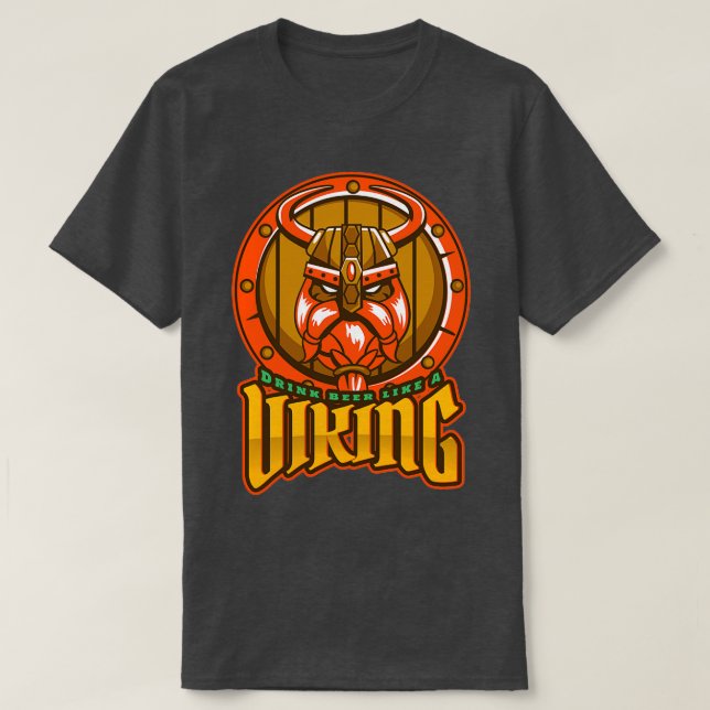 Viking trinkt Bier wie ein Viking T-Shirt (Design vorne)