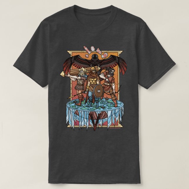 Viking Trio exploring Valheim T-Shirt (Design vorne)