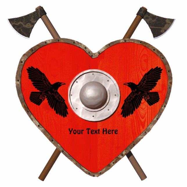 Viking Valentine - Raven Freistehende Fotoskulptur (Vorne)