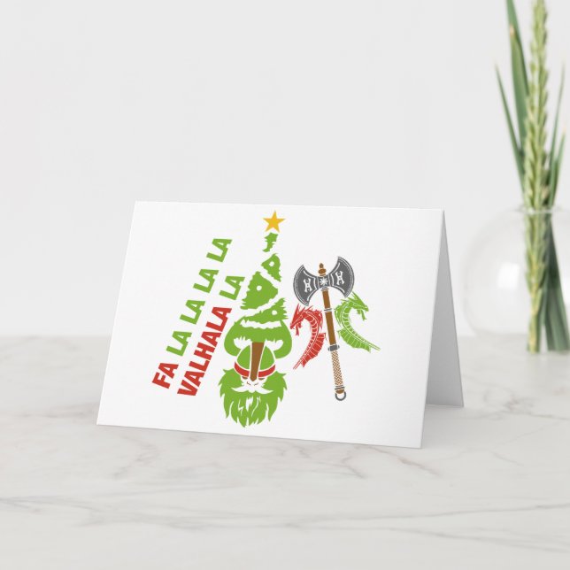 Viking Valhalla Weihnachtsfeiertag Feiertagskarte (Vorderseite)