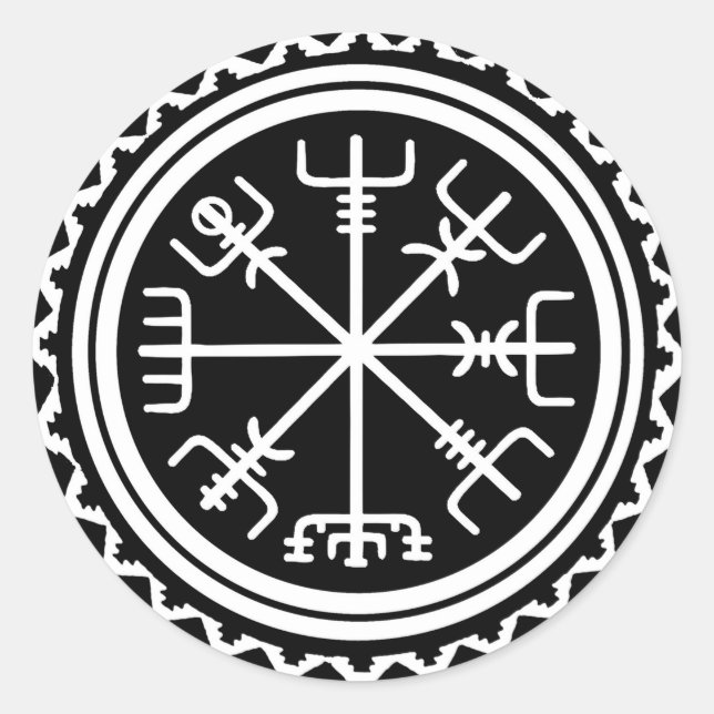 Viking Vegvisir Compass Runder Aufkleber (Vorderseite)