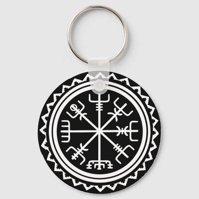 Viking Vegvisir Compass Schlüsselanhänger (Vorderseite)