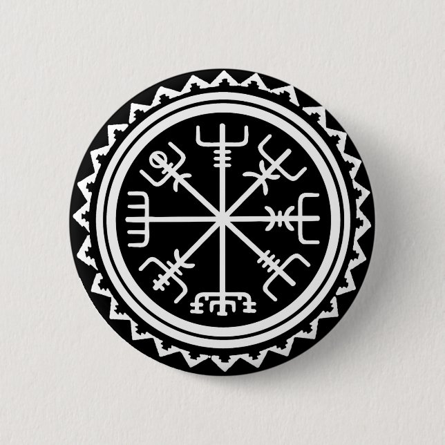 Viking Vegvisir Nautical Compass Button (Vorderseite)