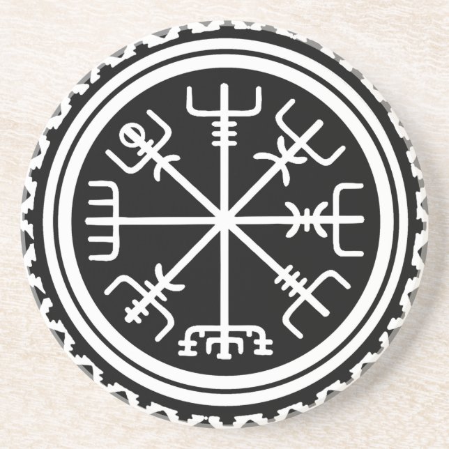 Viking Vegvisir Nautical Compass Getränkeuntersetzer (Vorne)