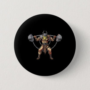 Viking Warrior Bodybuilding Gym Weightlift Power Button