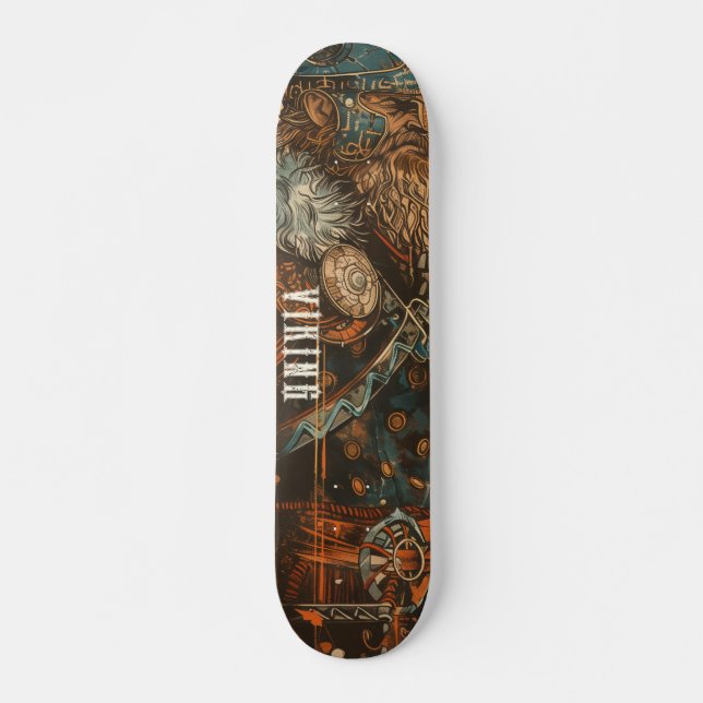 Viking Warrior Illustration Skateboard (Vorne)