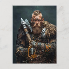 Viking Warrior in Authentic Attire Postkarte