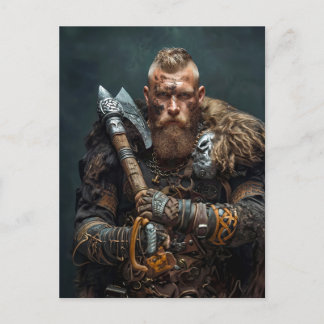 Viking Warrior in Authentic Attire Postkarte