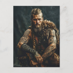 Viking Warrior in Authentic Attire Postkarte