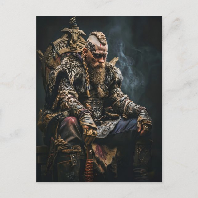 Viking Warrior in Authentic Attire Postkarte (Vorderseite)